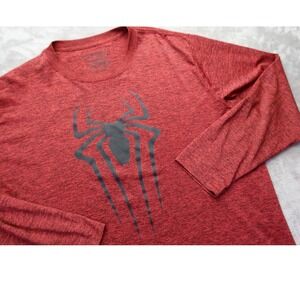 Spiderman Men's Red Long Sleeve Performance‎ Athletic Shirt Size XL
